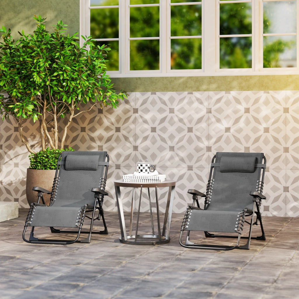 Lettino da sole pieghevole ¨C Minimal ¨C Grigio 90x65x112 cm