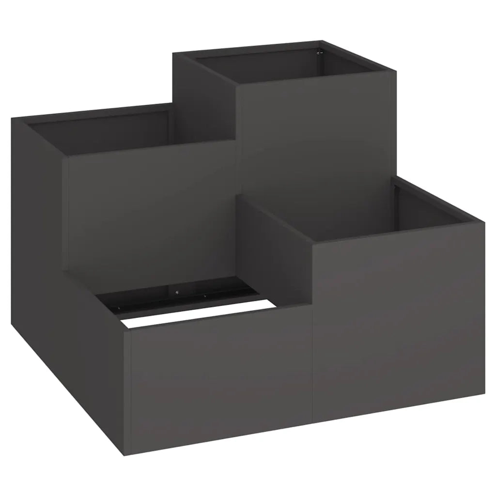 Vaso da giardino Nero 100 x 100 x 60 cm Acciaio