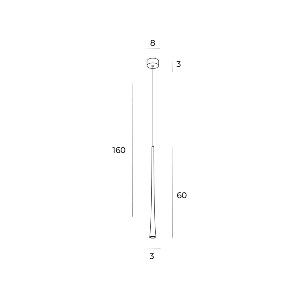 Lampada sospesa Maxlight COFFEE oro tubo 60cm LED 7W