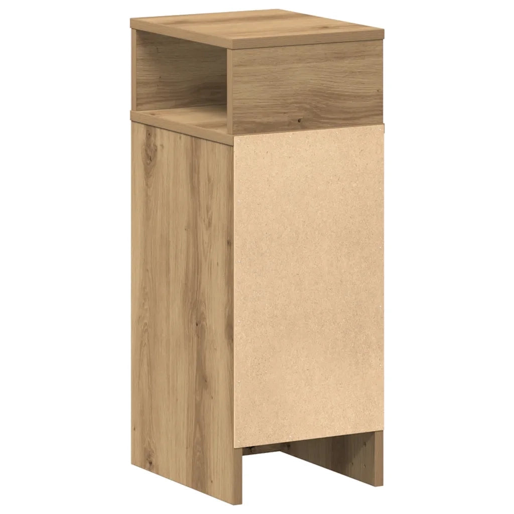 Comodino | Armadio da Notte | Mobiletto da notte con Cassetto Rovere Artigianale 25x31x66 cm