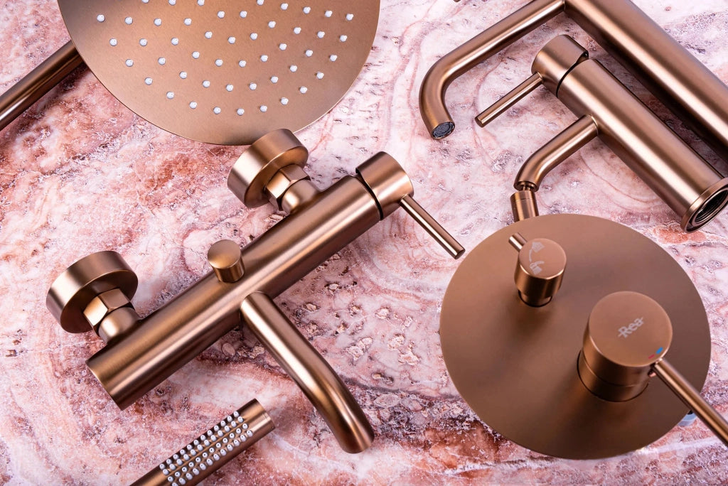 Rubinetto Da Lavabo Rea Lungo Brush Copper High