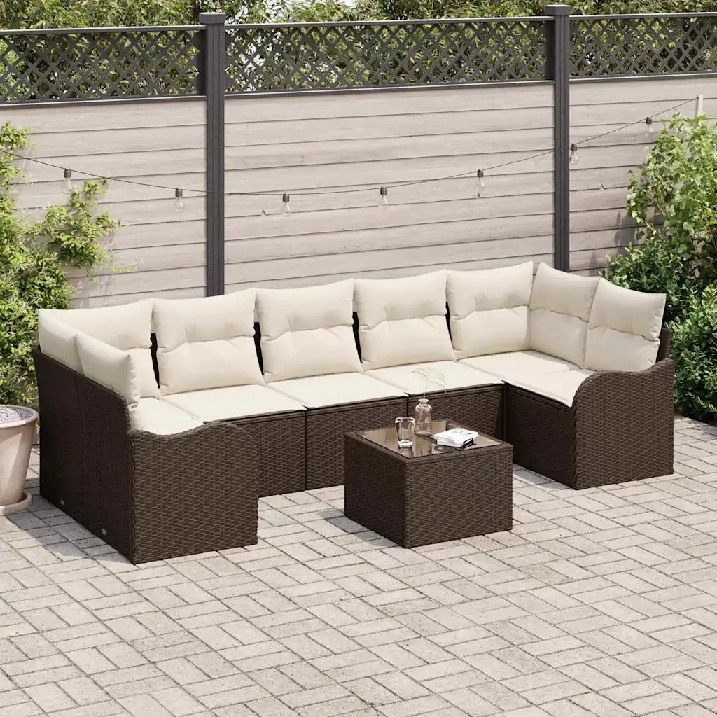 Set Divano da Giardino Marrone 55 x 55 x 37 cm polyrattan