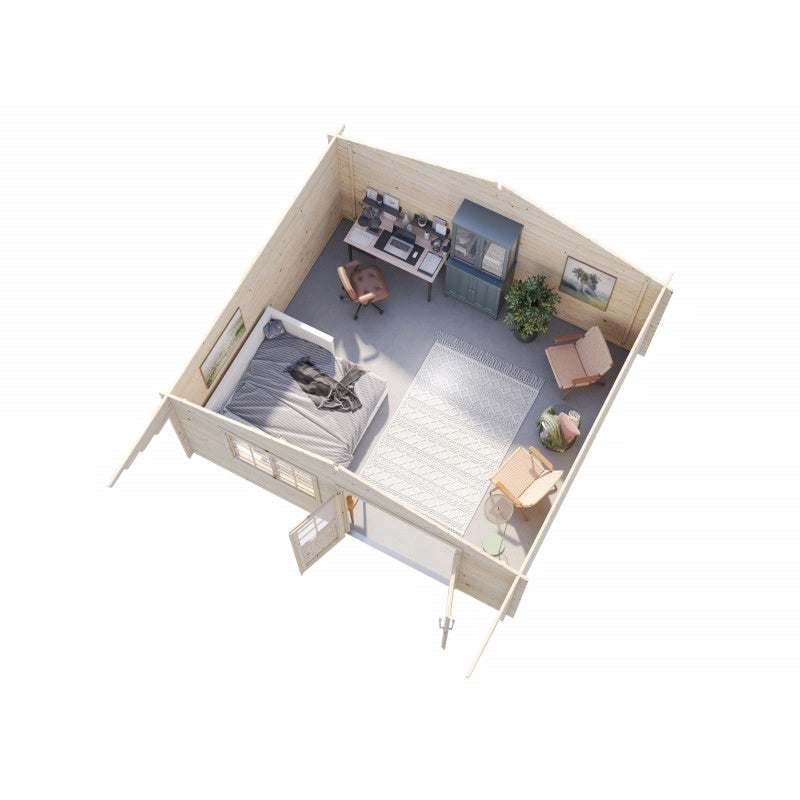 Casetta da giardino in legno 500x445 cm spessore 40 mm con porta doppia e finestra 19,7 m² - Esterni da Vivere