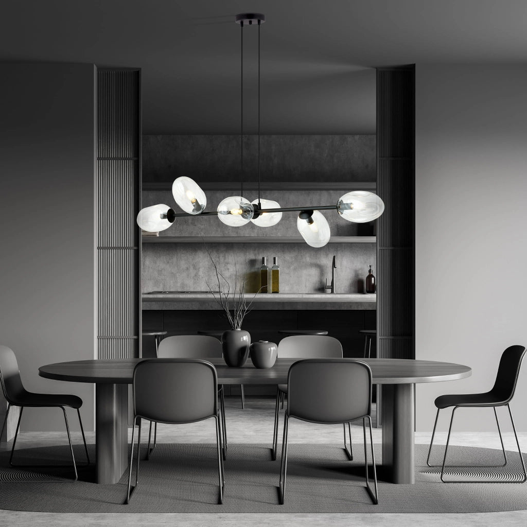 Lampadario Emibig Pandora 6 luci E14 vetro trasparente