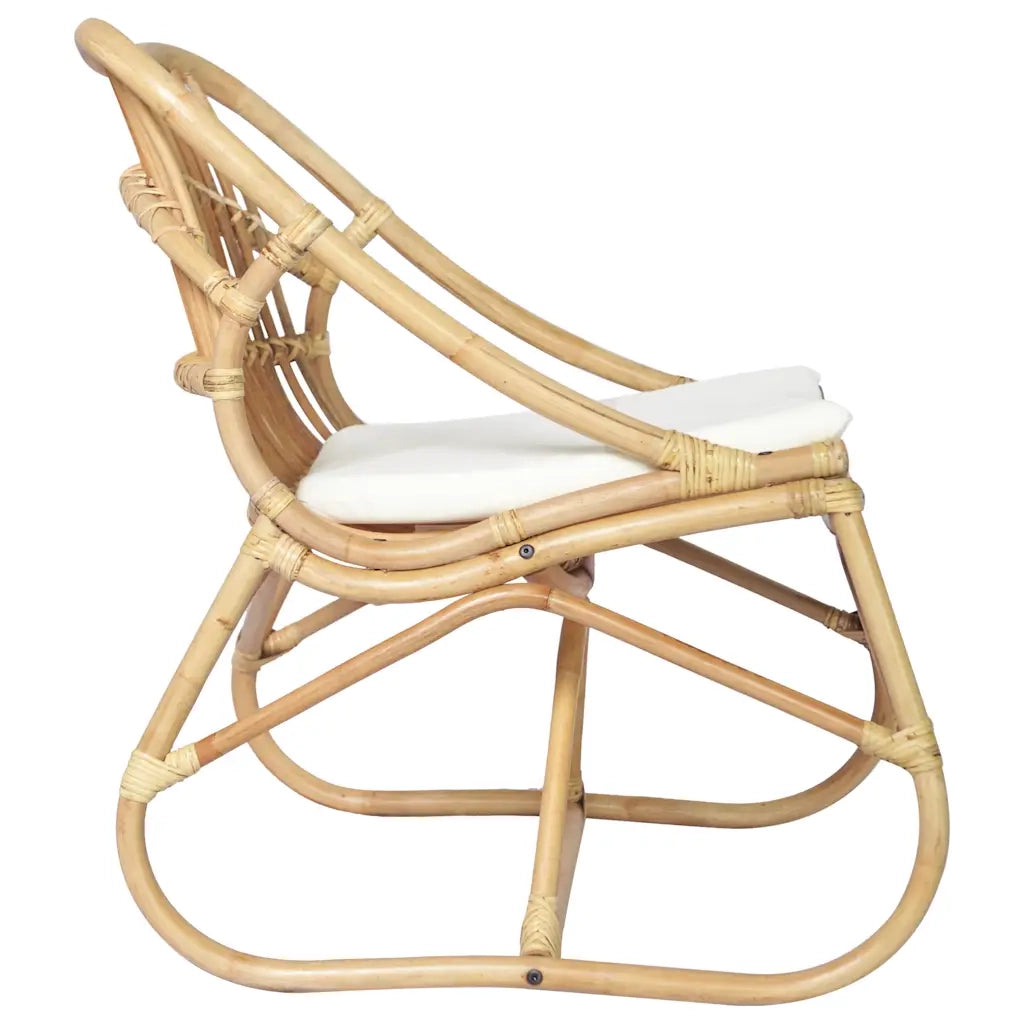 Poltrona | Sedia in Rattan e Lino
