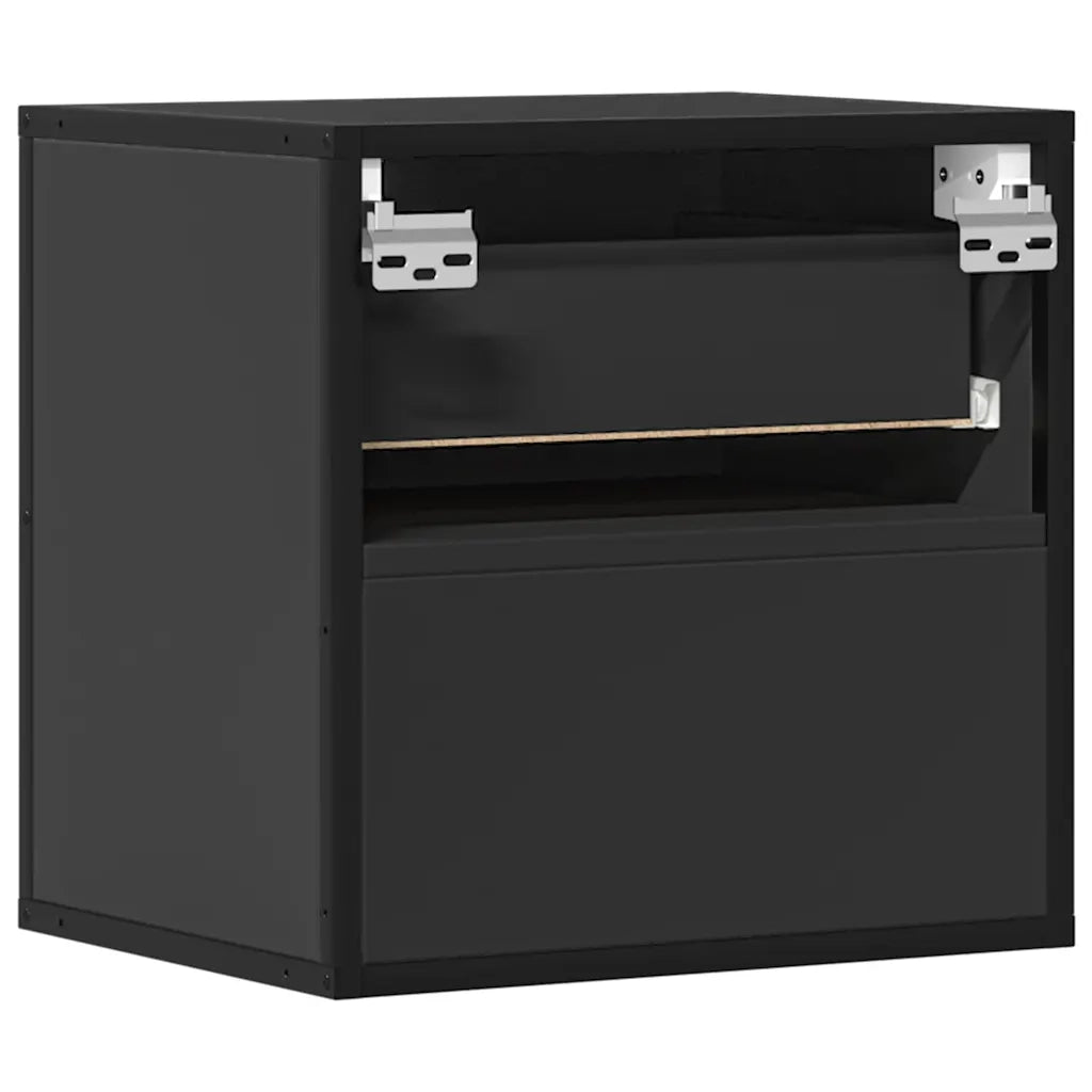 Comodino a Muro Nero 40x31x39,5 cm 848724