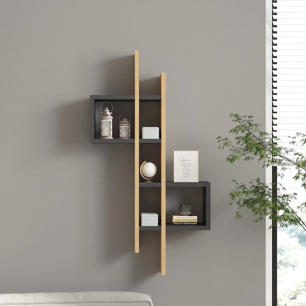 Cupello, Mensola 8 Ripiani, 54x20x108h cm Nero Antracite