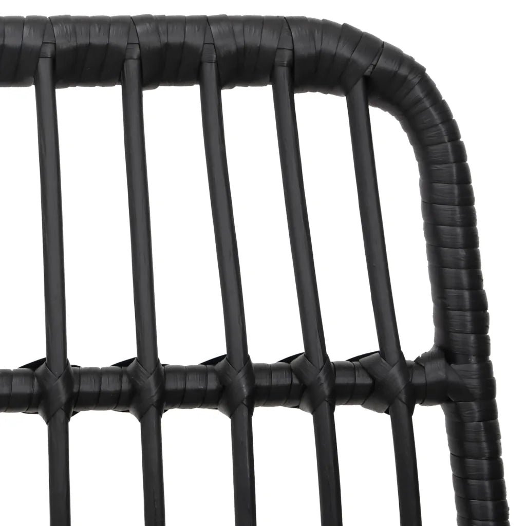 Set da Pranzo da Giardino 5 pz Nero in Polyrattan 3157882