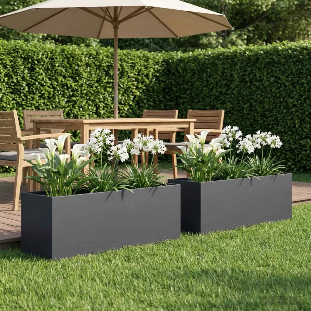 Vaso da giardino 2 pz Antracite 80 x 30 x 30 cm 8005209