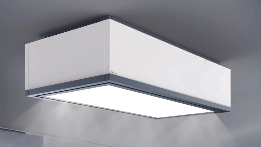 Cappa a soffitto XENIA cm 90X61- Bianca, Inox - 800 m3/h