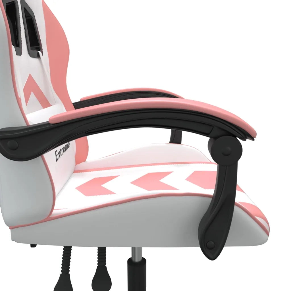 Sedia da Gaming Bianco e Rosa in Similpelle 3143899