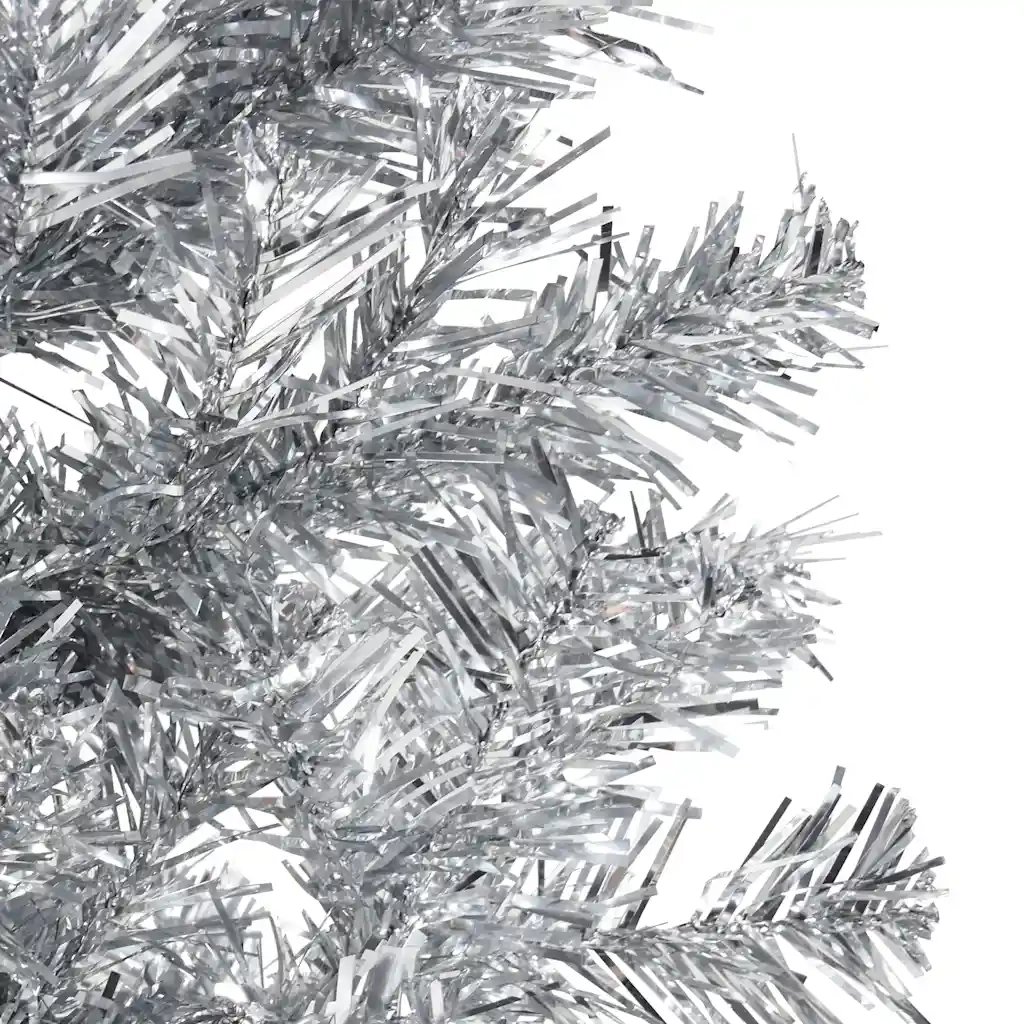 Albero Natale Artificiale Sottile a Metà Supporto Argento 150cm 344595