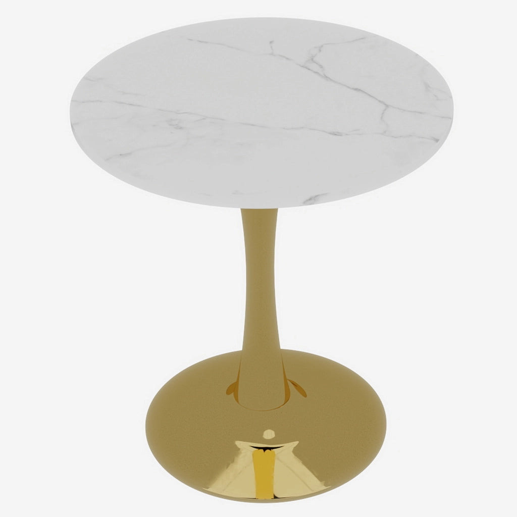 Tavolino da Caff¨¨ Rotondo ¨C MINIMAL ¨C Marmo Bianco, 70 cm