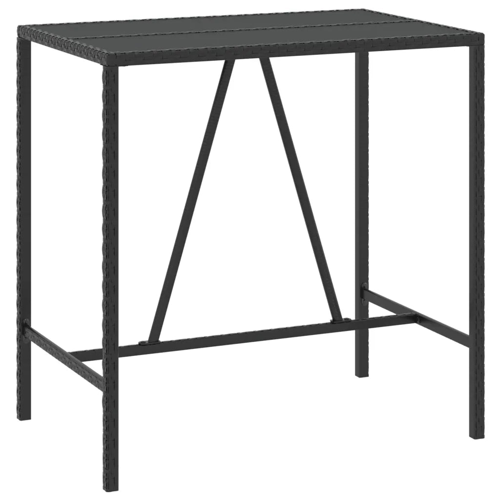 Set Bar da Giardino 5 pz con Cuscini in Polyrattan Nero 3261466