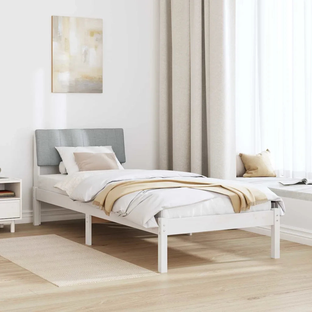 Struttura del Letto Bianco e grigio chiaro 75 x 190 cm 878723