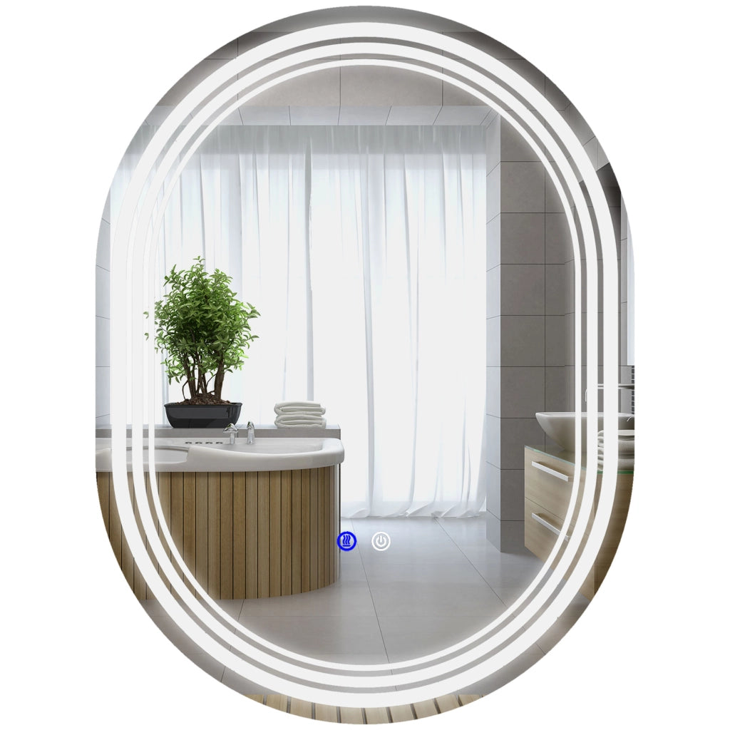 Specchio da Bagno con Luce LED ¨C Minimal ¨C Bianco 70x50 cm