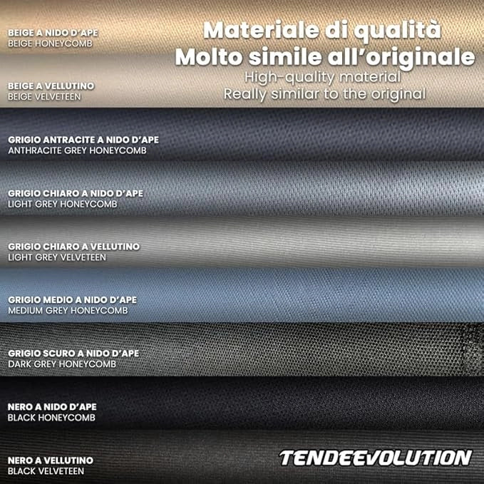 Kit Riparazione Tessuto Cielo Auto - Nido D'ape Beige Con 2 Colle a Pennello - Misura 1,50 x 4 m - Adatto anche per Pannelli Portiere e Pantoni