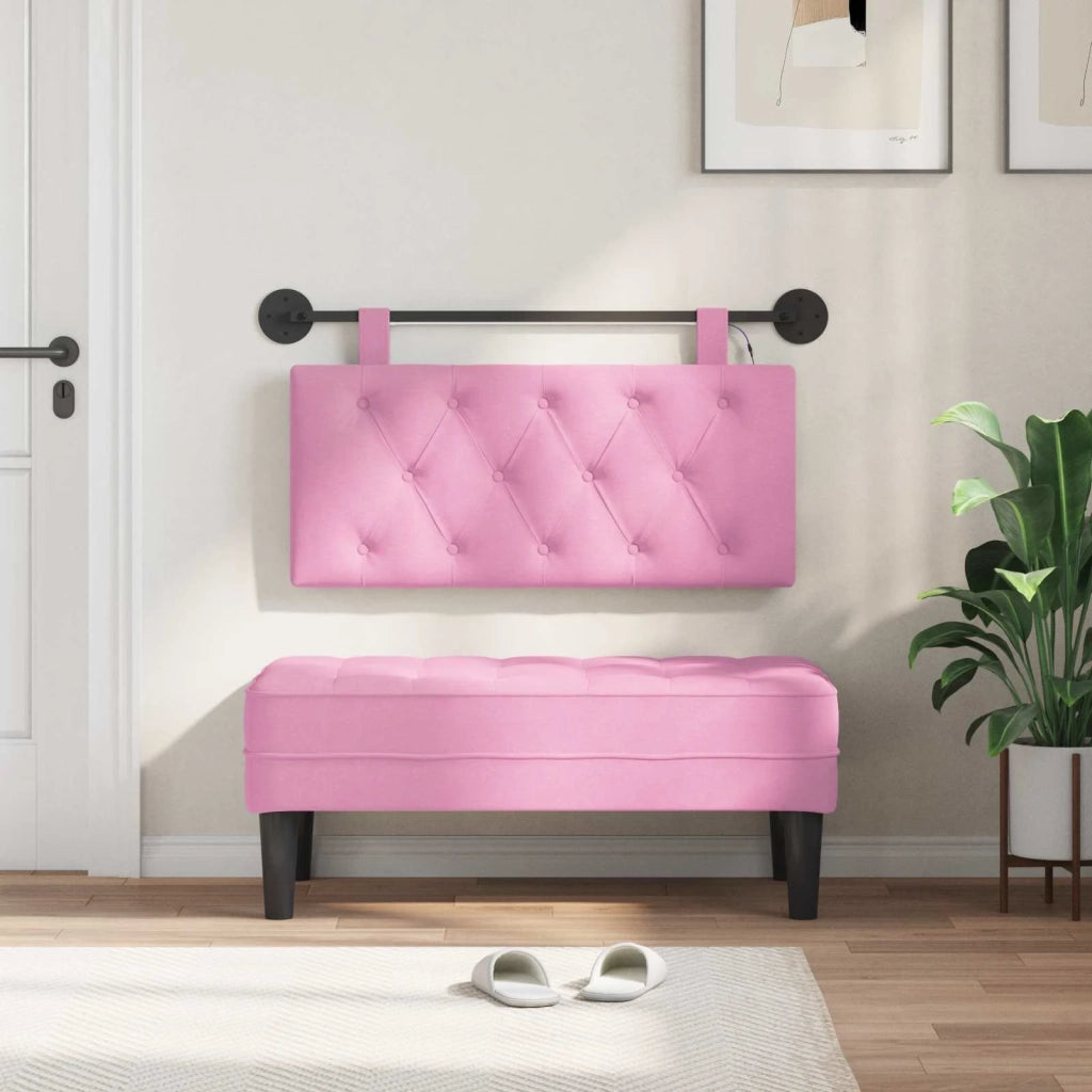 Testiera sospesa Con luce LED Rosa Tessuto 3424523