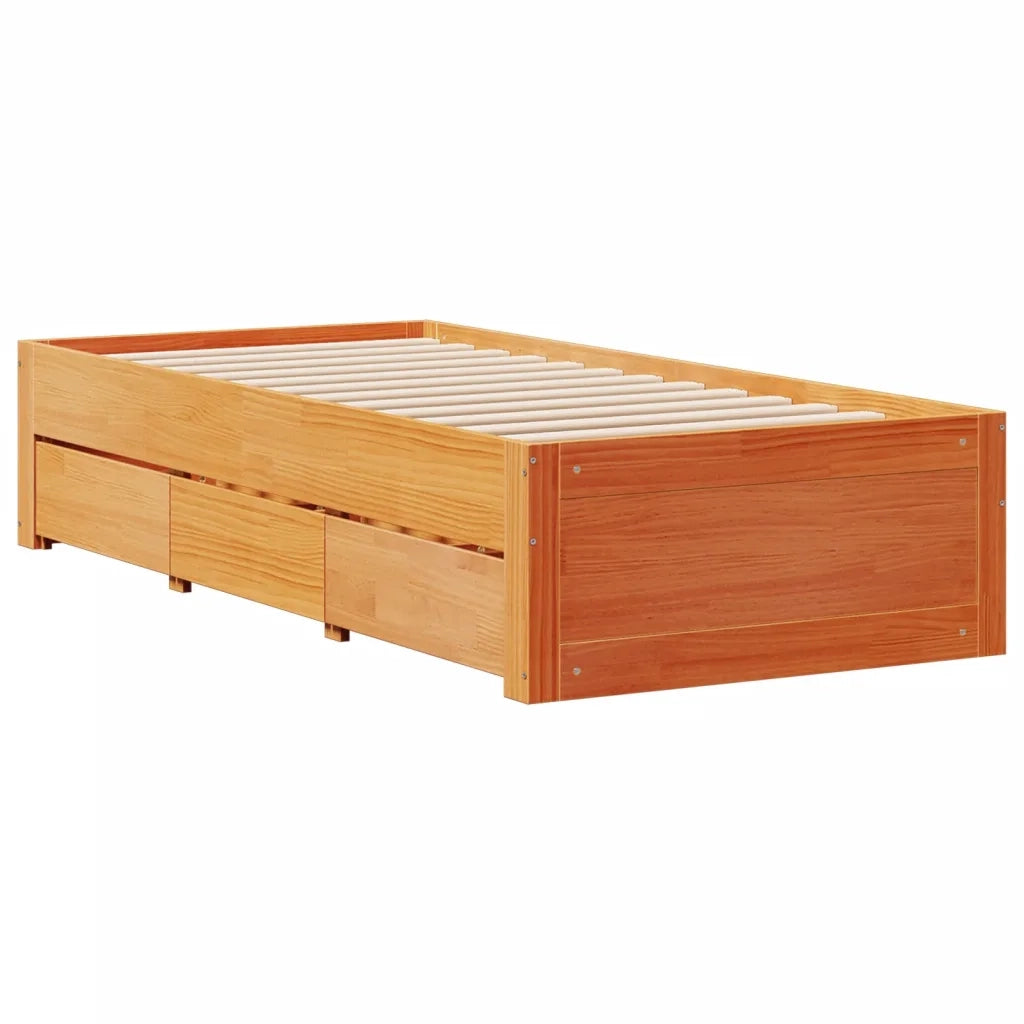 Giroletto senza Materasso con Cassetti Marrone Cera 90x190 cm 3308827