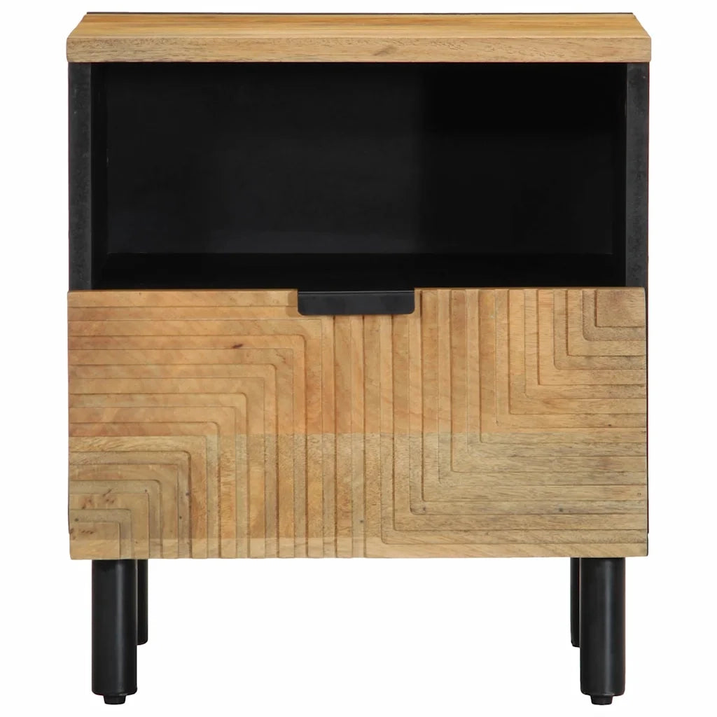 Comodino | Armadio da Notte | Mobiletto da notte Marrone 40x33x46 cm in Legno Massello di Mango