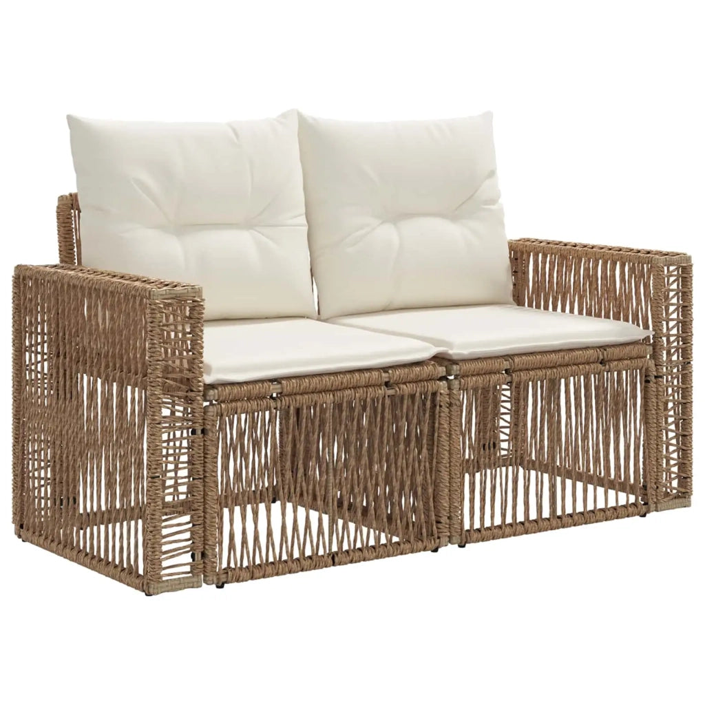Set Divano da Giardino 5 pz Beige e Bianco Crema polyrattan 3435081