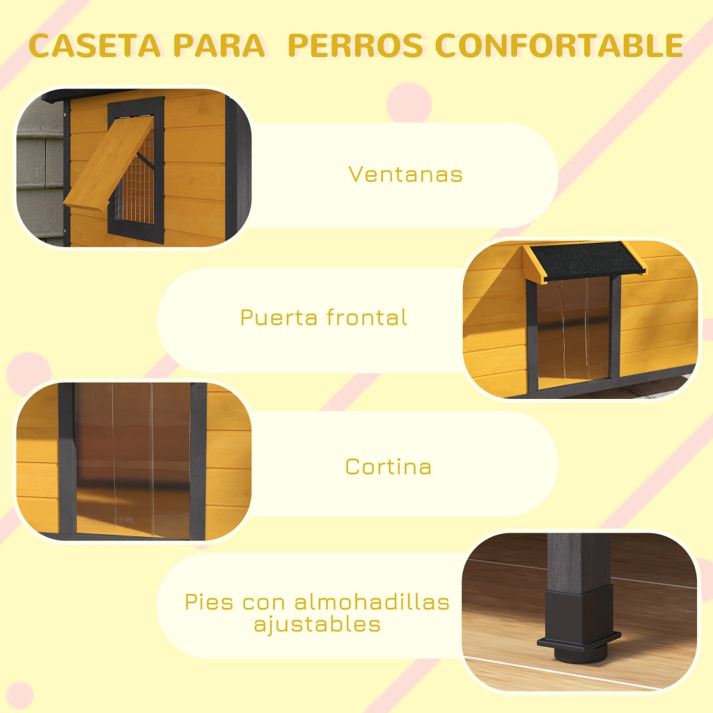 Casetta per Cani ¨C Minimal ¨C Legno Naturale 97x72x65 cm