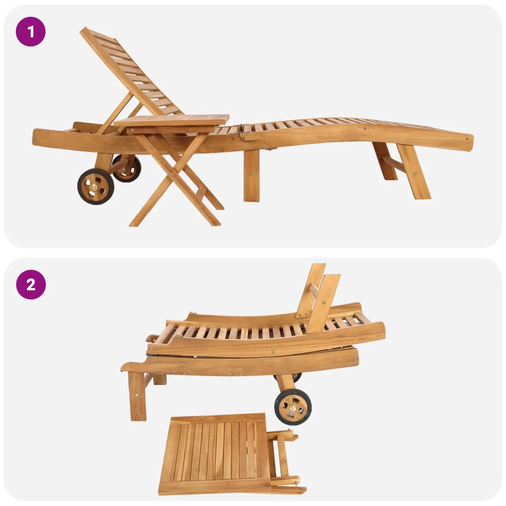 2 pz Lettino Prendisole | Sdraio da giardino | Lettino da sole Marrone Legno di teak solido