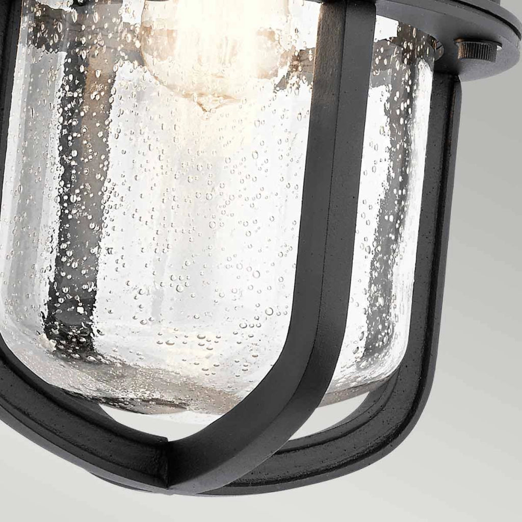 Applique esterna Suri Kichler nero E27 vetro bolle
