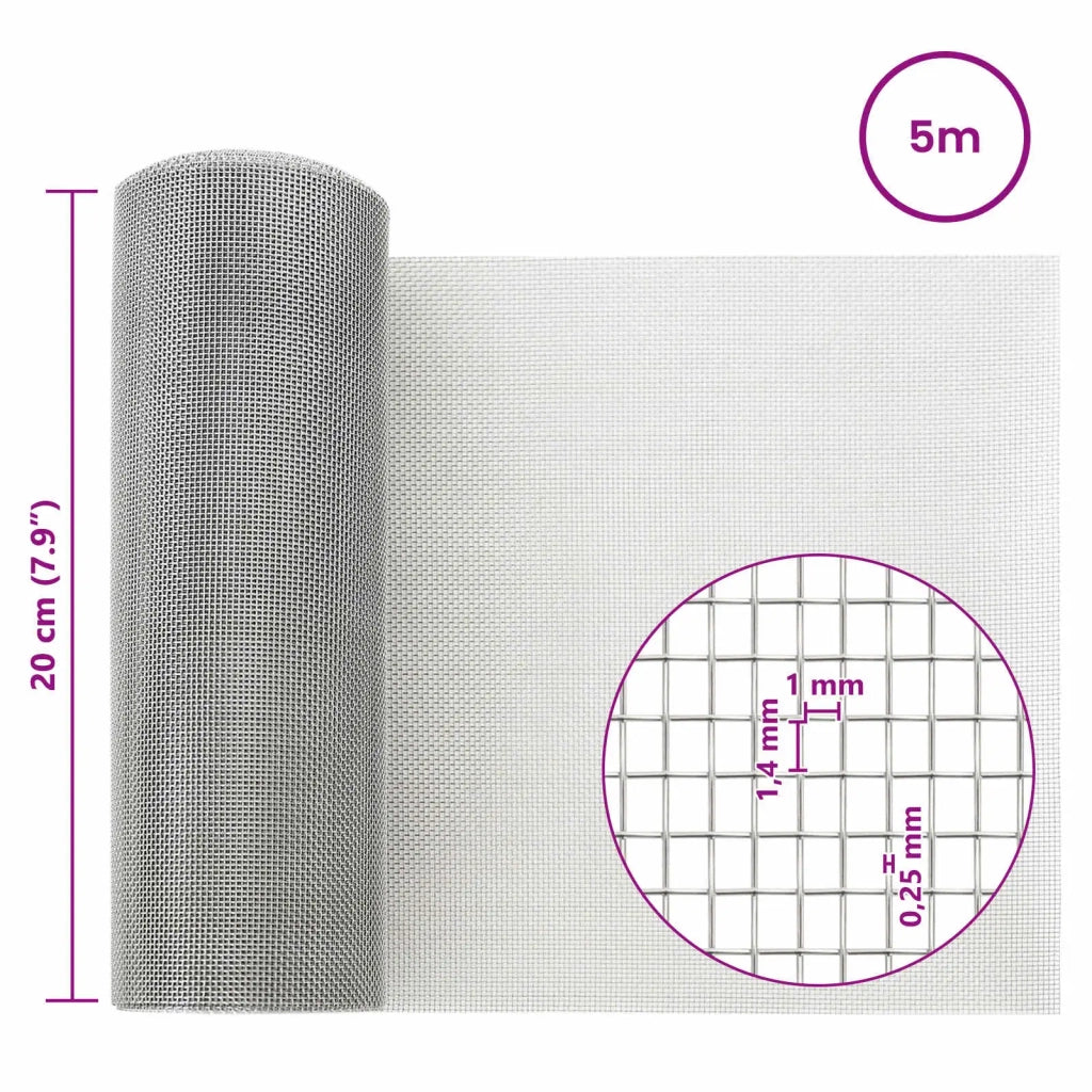 Rete per schermatura 20 x 500 cm 18 Mesh Argento 42039608