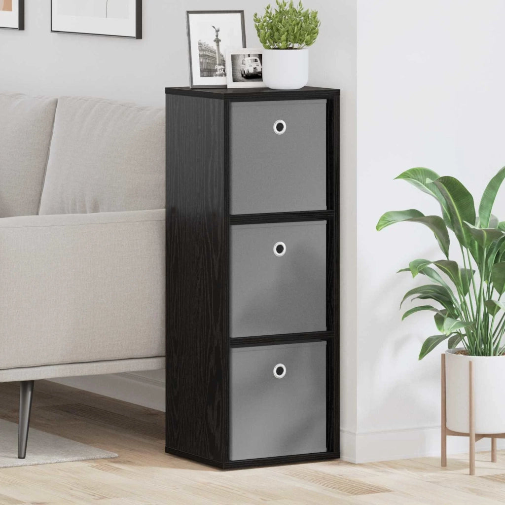 Credenza con cassetto Rovere Nero 30,5 x 27 x 84,5 cm 8000557