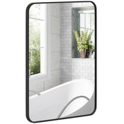 Specchio da Bagno con Cornice Metallo ¨C Minimal ¨C Nero 60x80 cm