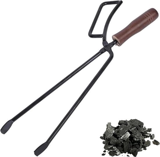 Tang per Focolare, 40 cm, in Legno, Universale, Lungo, per Camini e Forni, Nero