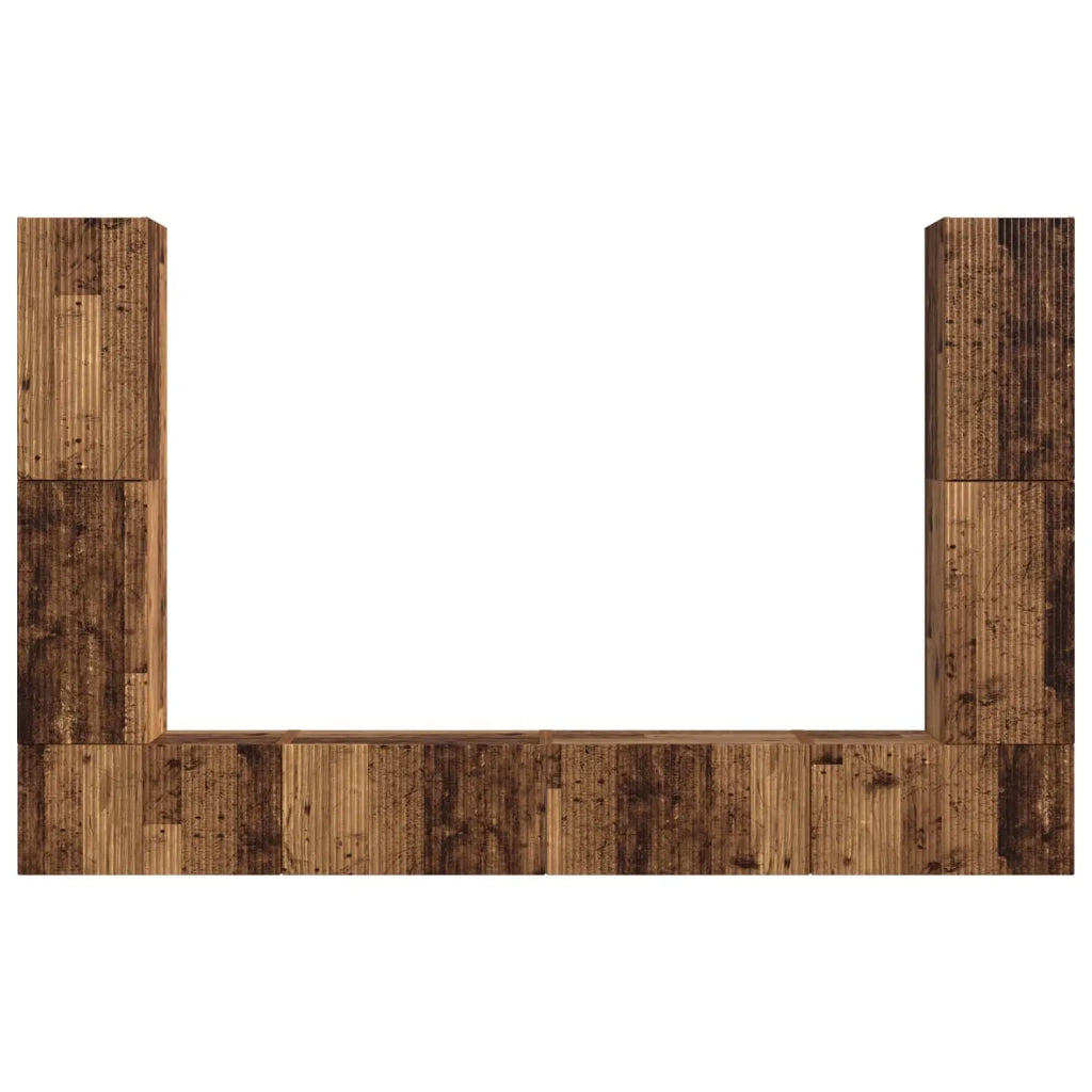 Set mobile TV 8 pcs Legno vecchio Legno multistrato 3409139