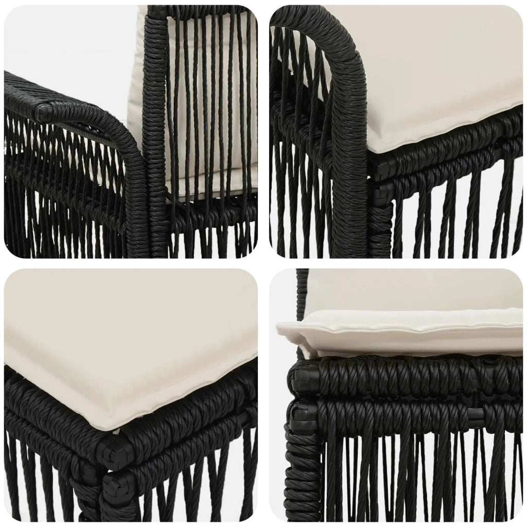 Set Divano da Giardino 7 pz Nero polyrattan 3434902