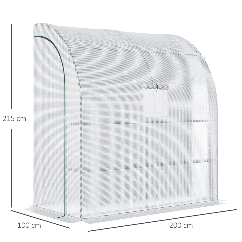 Serra da Giardino con Finestre e Scaffali ¨C Minimal ¨C Bianco 200x100x215 cm
