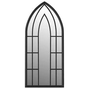 Specchio da Giardino Nero 100x45 cm in Ferro per Uso Esterno