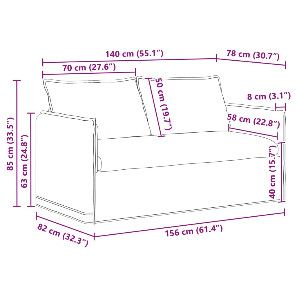 Divano Blu 156 x 82 x 85 cm Tessuto 42024524