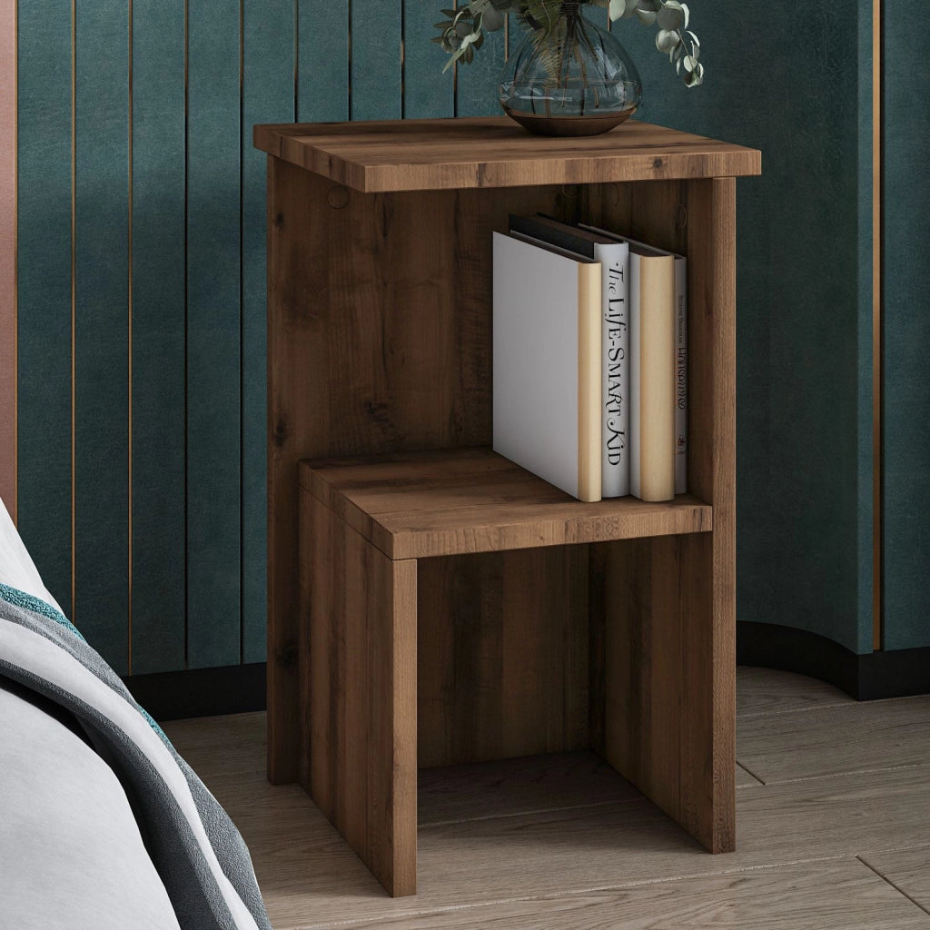 Comodino in legno "Roisin" - 30 x 30 x 50 cm - Marrone