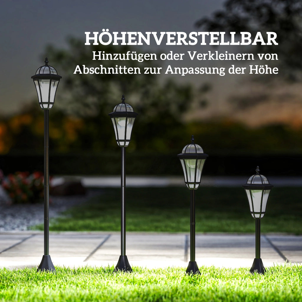 Lampada solare da giardino ¨C zephmum ¨C 2 pezzi, nero, 129 cm