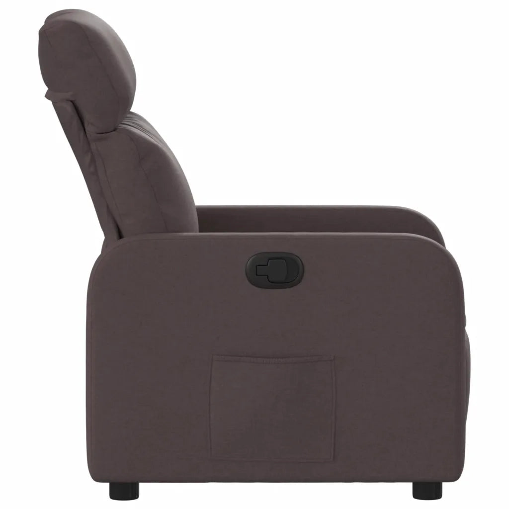 Poltrona Reclinabile Marrone Scuro in Tessuto 374170
