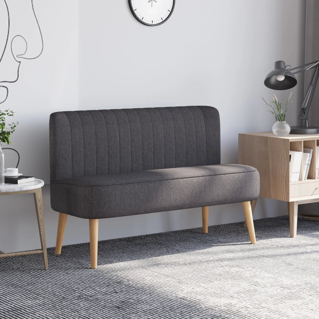 Divano 2 posti imbottito ¨C Xylo ¨C tessuto grigio scuro 117x56,5x77 cm