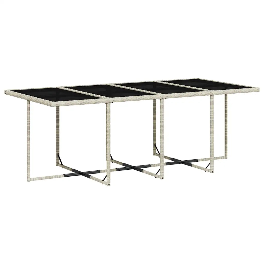 Set da Pranzo da Giardino 13pz con Cuscini Grigio in Polyrattan 3211763