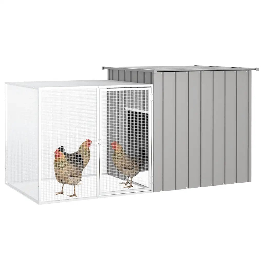 Gabbia per Polli grigio 200x91x100 cm Acciaio Zincato 171546