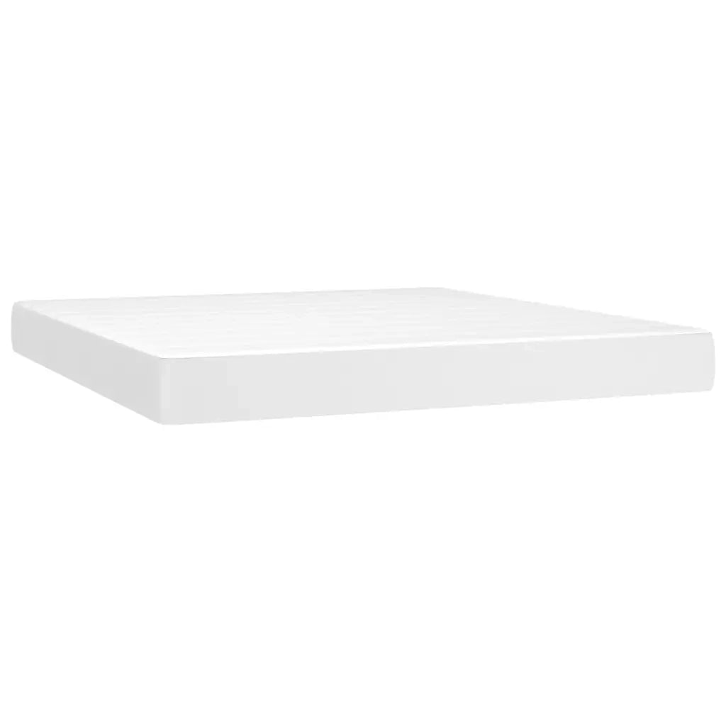 Giroletto Molle con Materasso e LED Bianco 160x200cm Similpelle
