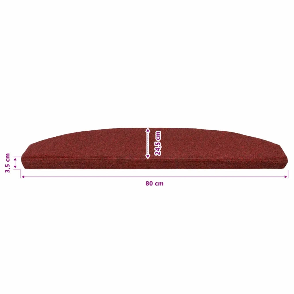 Tappetini per scale autoadesivi 15 pcs Rosso Bordeaux 42038668