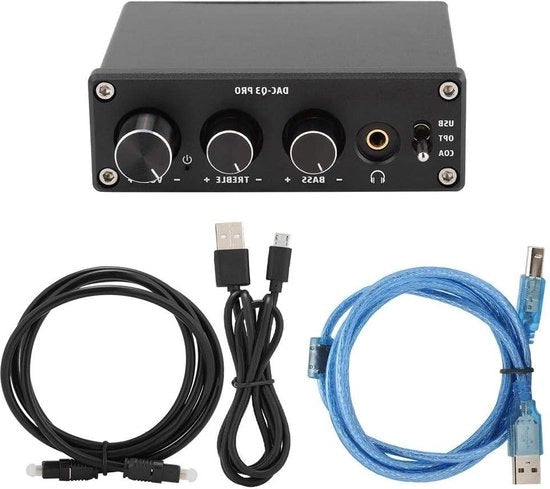 Decodificatore Audio AC-Q3 PRO con Amplificatore per Casco - 3,5MM - Nero.