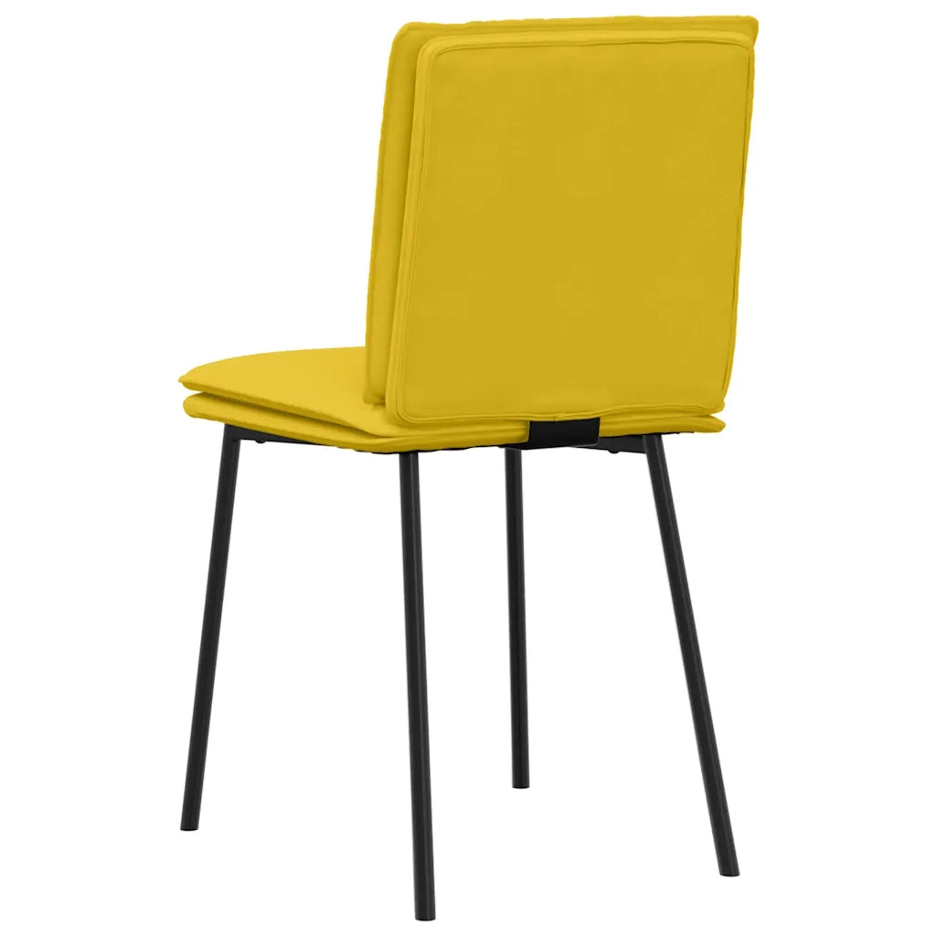 Sedie da Pranzo 2 pz Gialle in Velluto 4101251