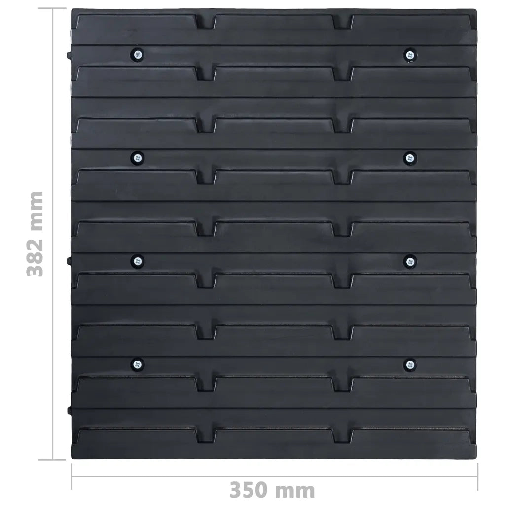 Kit Contenitori 96 pz con Pannelli a Parete Rosso e Nero 150807