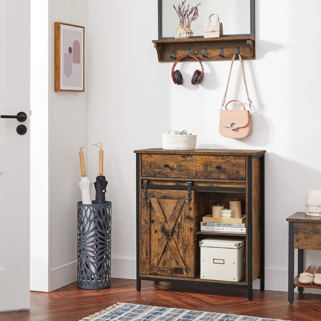 Credenza Industrial Loft in Legno Rustico e Acciaio