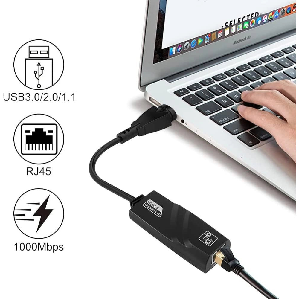 Trade Shop - Scheda Da Usb A Internet Abs Stabile Ambientale Usb 3.0 Gigabit Ethernet Q-c28 -